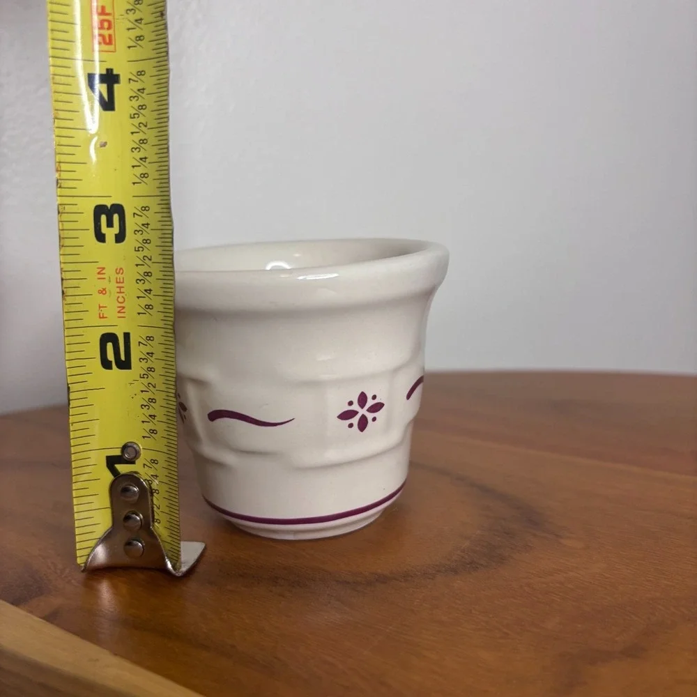 Longaberger Pottery Woven Traditions Red Votive Candle Small Holders Set 2 box